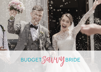 wedding image with overlay of budget savvy bride logo